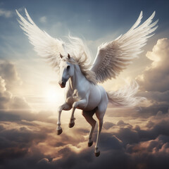 Obraz na płótnie Canvas Pegasus Flying in the sky