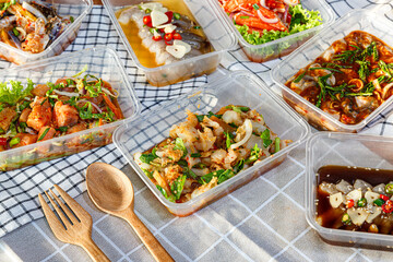 Jellyfish Spicy Salad. Seafood salad. Seafood. as takeaway