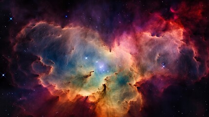 Obraz na płótnie Canvas Colorful nebula, detailed high resolution image taken by James Webb Space Telescope