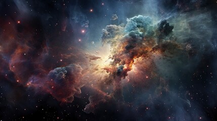 Fototapeta premium Galaxy nucleation, detailed high resolution professional illustration