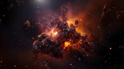 Space cluster, detailed high resolution image taken by James Webb Space Telescope