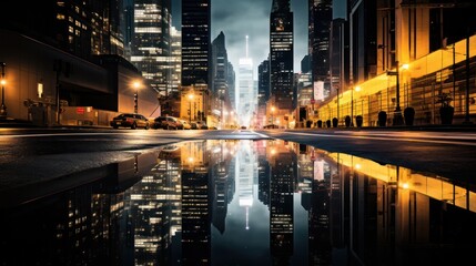 Fototapeta na wymiar photo of New York in reflection