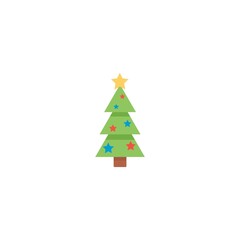  Christmas tree icon.  Flat illustration of christmas tree icon for web design. 