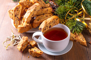 Homemade almond and dried fruit Cantuccini