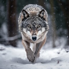 Fototapeta premium Wolf on the hunt