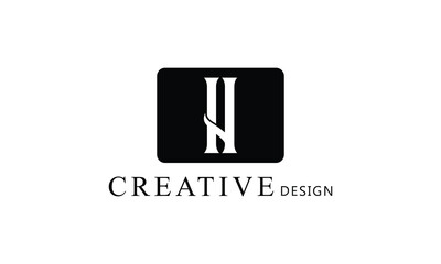 H white letter creative brand simple minimal logo design for all kind of business.