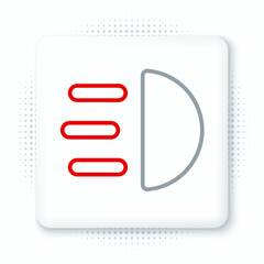Line High beam icon isolated on white background. Car headlight. Colorful outline concept. Vector