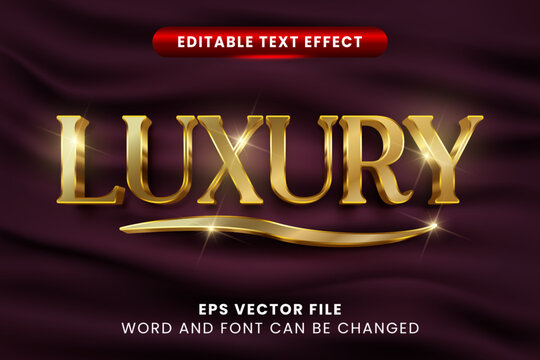 Luxury golden editable text effect. Glamour gold text style