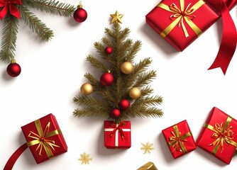 a Christmas tree with many presents