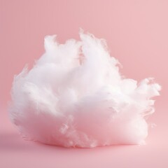 White fluffy cloud on pink background illustration