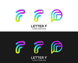 Letter F monogram technology logo design.