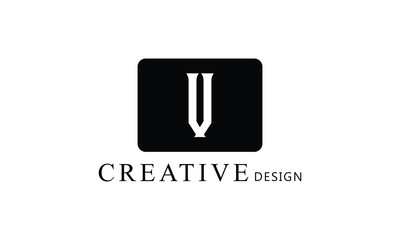 V white letter creative brand simple minimal logo design for all kind of business.