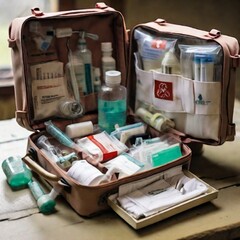 aid kit with stethoscope