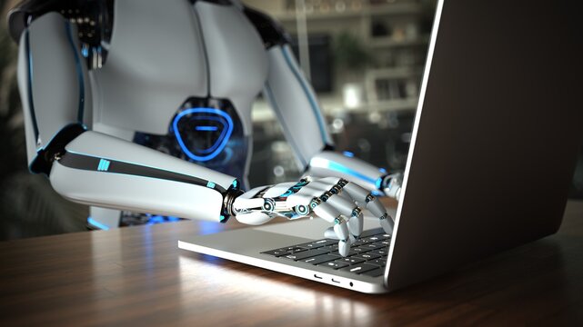 Humanoid Chat Robot - 3D illustration