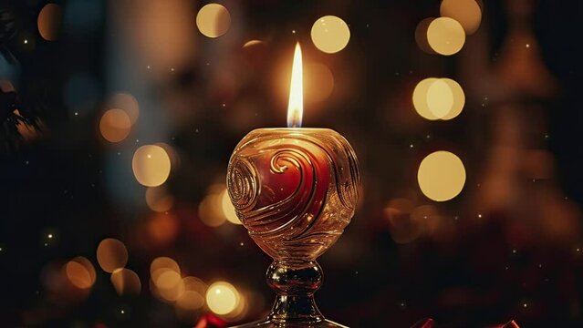 christmas lights and candles