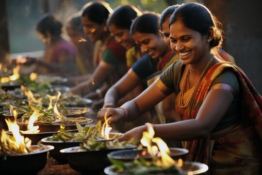 Celebrating Pongal Festival in South India