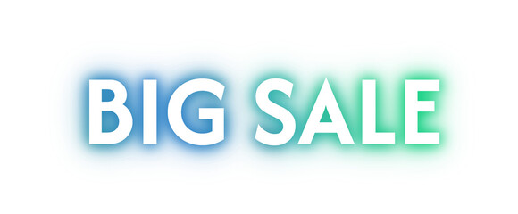 neon bright lettering big sale blue and green color