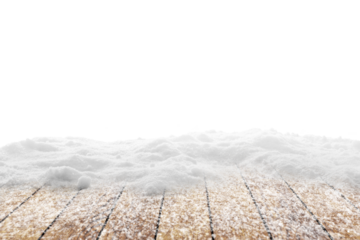 winter Christmas background with snow on the wood