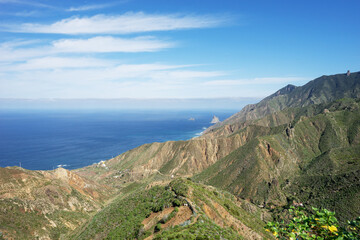 Fototapeta na wymiar View of Anaga mountains. View from Mirador de Playa Benijo, Tenerife Island. Spain