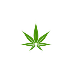 Marijuana leaf icon. Flat illustration of Marijuana leaf icon isolated on white background