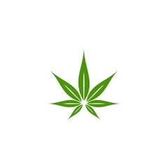 Marijuana leaf icon. Flat illustration of Marijuana leaf icon isolated on white background