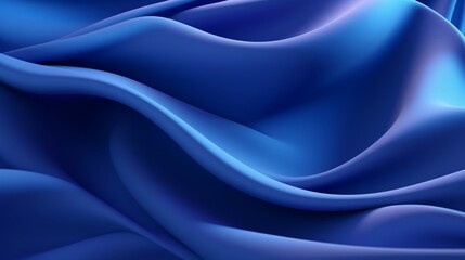 3d render, abstract modern blue background, folded ribbons macro, fashion wallpaper with wavy layers and ruffles - obrazy, fototapety, plakaty