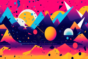 background with colorful splashes and shapes