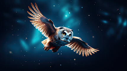 owl spirit animal flying shamanism - by generative ai