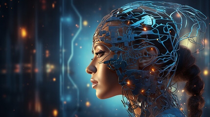 Obraz na płótnie Canvas AI analysis artificial intelligence automation big data brain business cg cloud computing