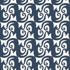 Monochrome Seamless pattern with a simple abstract drawing. Vector illustration.