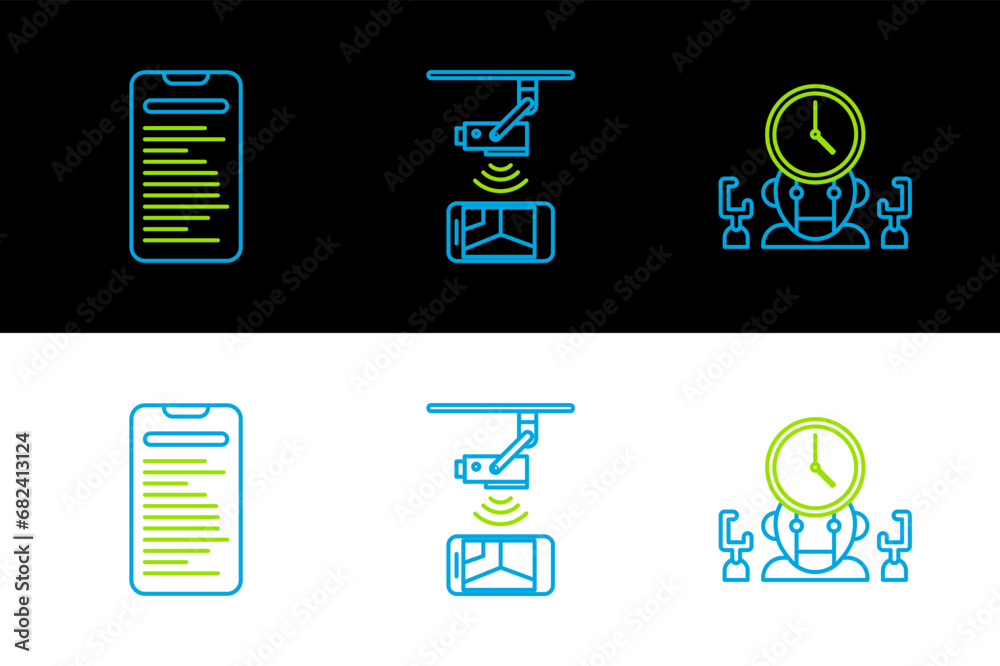 Poster set line robot and digital time manager, computer api interface and wireless controlling cctv securi