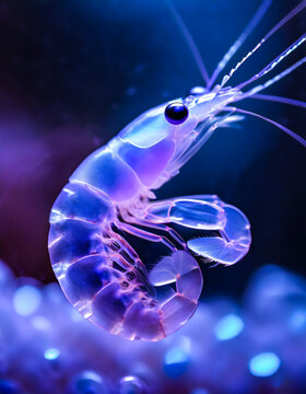 Macro Photography of a Seethrough Glass Shrimp