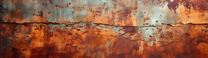 Rusted Metal Plate with Cracked Texture and Holes