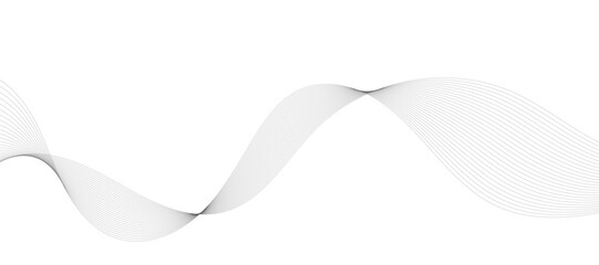Abstract wave element for design. Digital frequency track equalizer. Stylized line art background. Vector illustration. Wave with lines created using blend tool. Curved wavy line, smooth stripe.