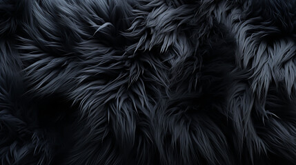 dark black fur texture. - obrazy, fototapety, plakaty