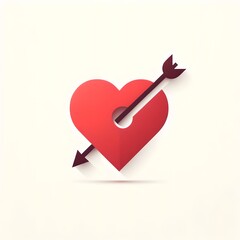 heart with cupid arrow, generative AI