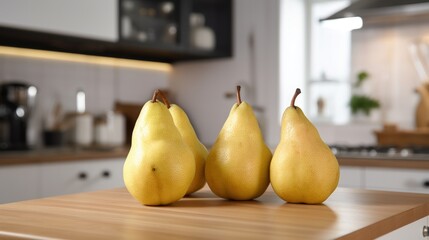 Fresh Anjou Pears in a Modern Kitchen
