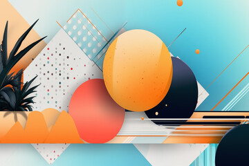 retro abstract background with circles
