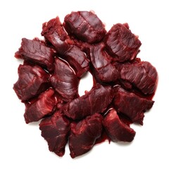 Generative AI produces image of Alligator meat on white background.