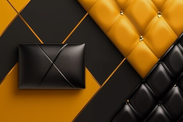 black and gold leather upholstery background