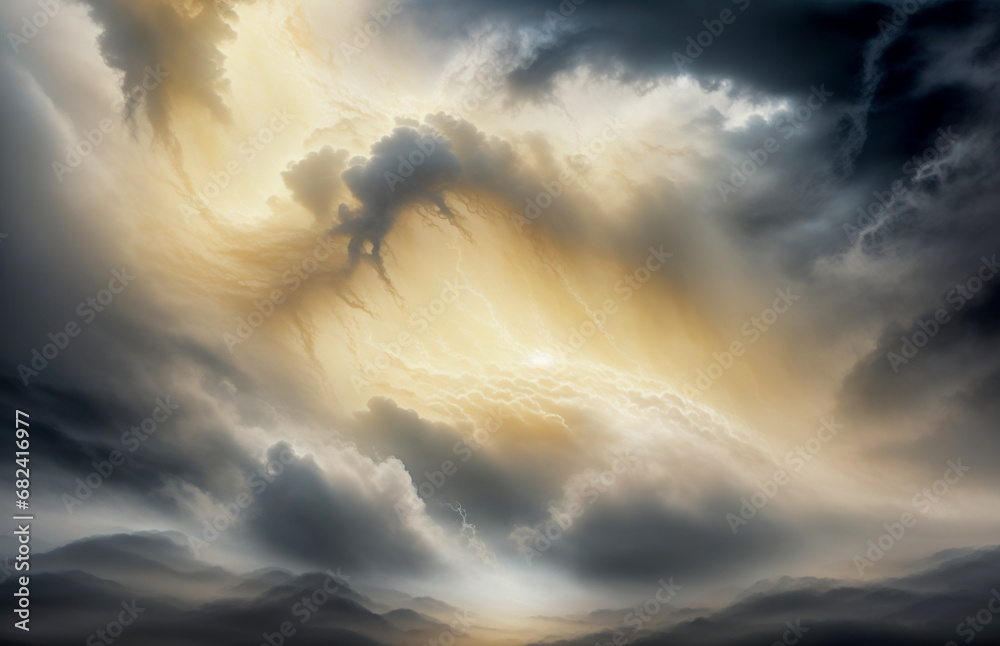 Wall mural celestial surface abstraction clouds sky lightning