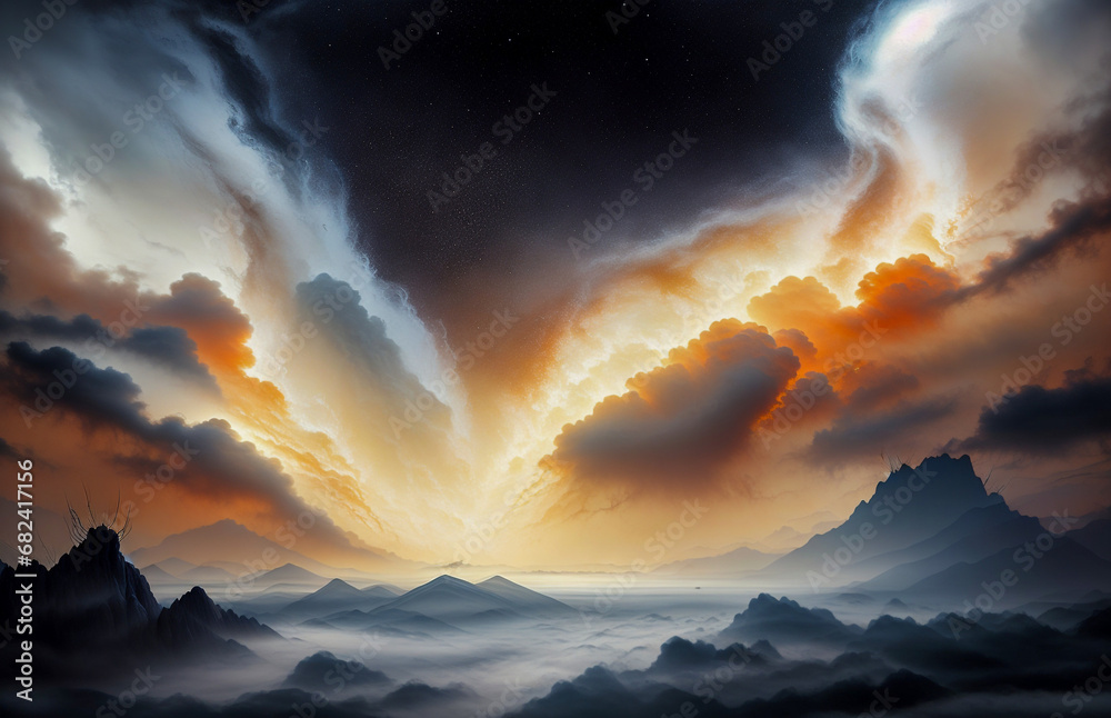 Canvas Prints celestial surface abstraction clouds sky lightning