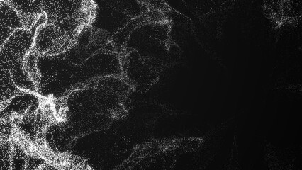 Technological background. A halftone grid of particles. A wave of matter. Interlacing of stripes, dots. A cosmic bundle of energy. Digital web. Banner for business, presentations, medicine, logo.