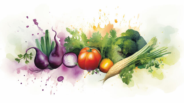 Steamed Vegetables with Cauliflower and Carrot as Indian Dish and Main Course Served on Plate and Garnished with Herbs Closeup Illustration