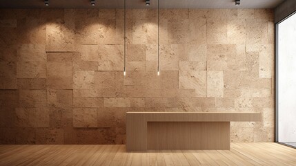 A chipboard wall displaying its uniform and textured surface, suitable for both residential and commercial spaces.