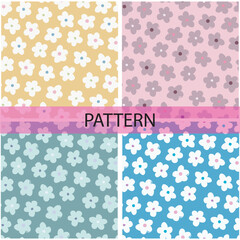 Pattern vector and background flowers pattern design