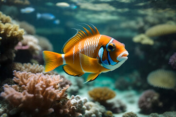Naklejka na ściany i meble Vibrant and Beautiful Tropical Fish