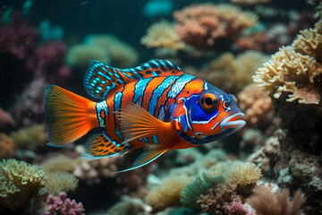 Naklejka na ściany i meble Vibrant and Beautiful Tropical Fish