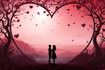 valentines day background, social media background for vday, full of romance cards with love, red rose and candles