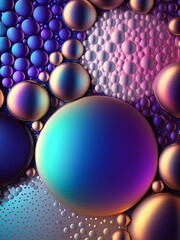 Abstract bubbles background in glossy pastel colors